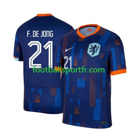 Tenue Pays-Bas Frenkie de Jong 21 Exterieur UEFA Euro 2024 Maillot de Foot
